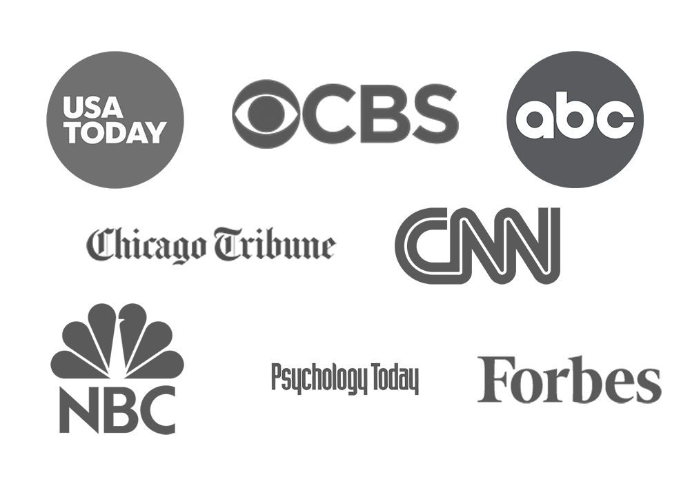 courtney clark media appearance logos USA Today CBS ABC Chicaco Tribune CNN NBC Psychology Today Forbes