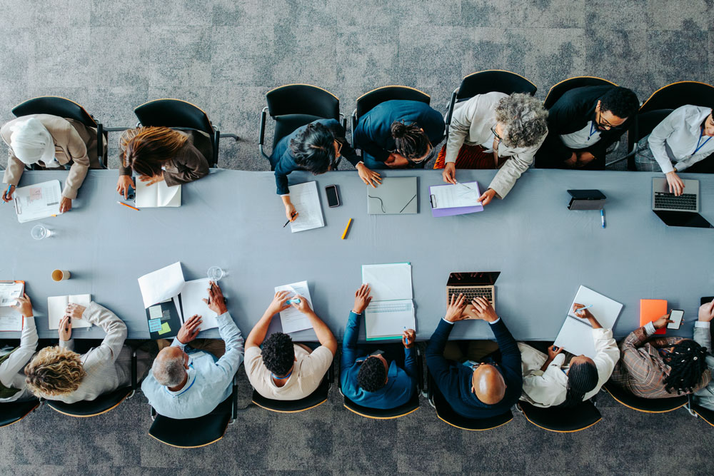 team in a long meeting
